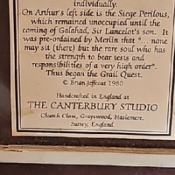 Vintage Brass Rubbing Plate King Arthur the round table England 1980 Handcrafted - Picture 9 of 10